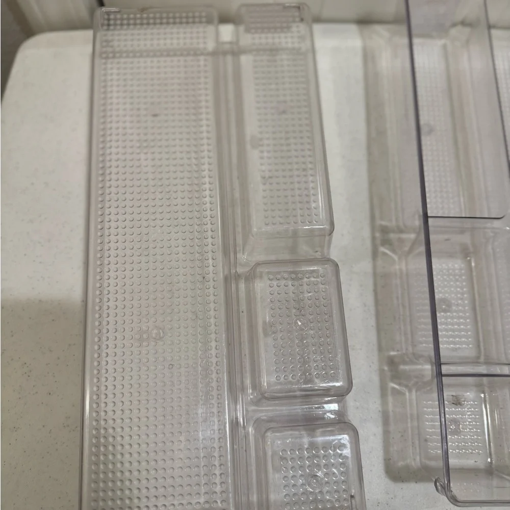 NEW Clear Plastic Drawer Organizers Set